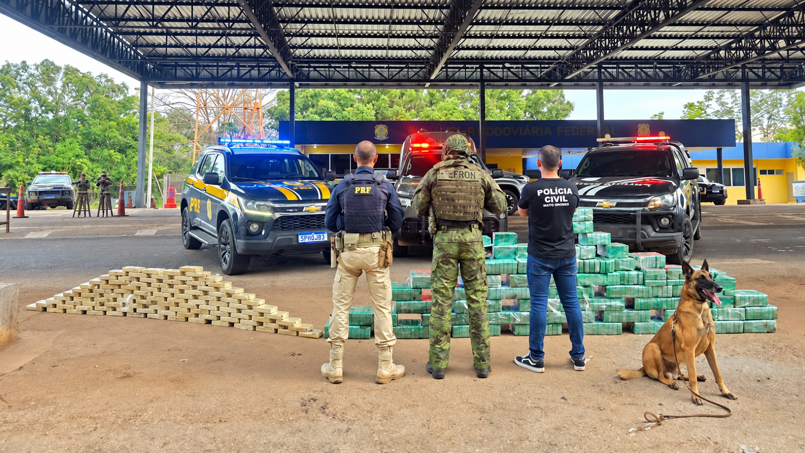 Carga de 550 quilos de pasta base de cocaína apreendida na BR-364 em Jangada